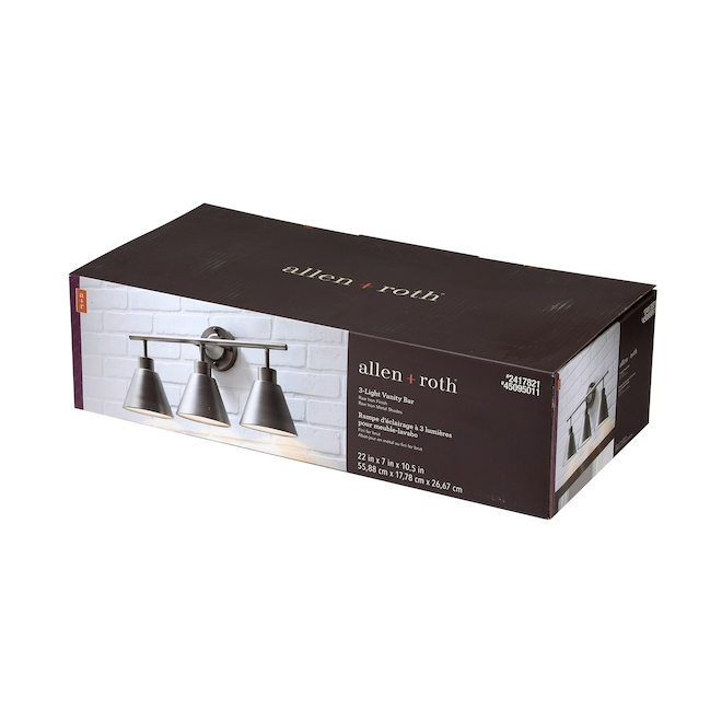 Project Source 3-Light Bathroom Wall Sconce - 22-in - Metal - Iron