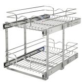 Rev-A-Shelf Two-Tier Pull-Out Organizer with Soft-Close Slides - 14.75 x 19 x 22-in