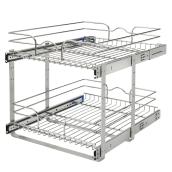 Rev-A-Shelf Two-Tier Pull-Out Organizer with Soft-Close Slides - 17.75 x 19 x 22-in