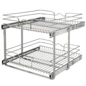 Rev-A-Shelf Two-Tier Pull-Out Organizer with Soft-Close Slides - 20,75 x 19 x 22-in