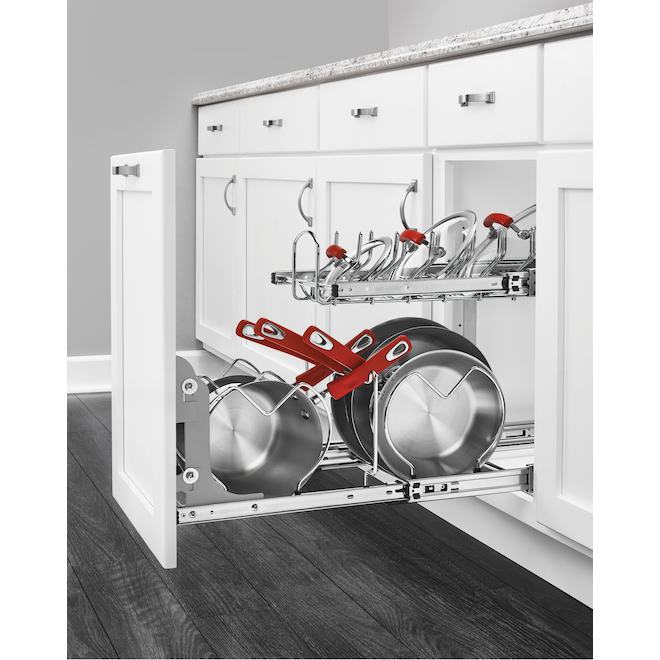 Rev-A-Shelf 2-Level Sliding Cookware Organizer - 20.75 x 18.12-in