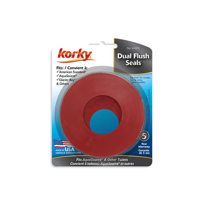 Korky Fits AquaSource Dual Flush Seals - Rubber - Red Gasket - Set of 3