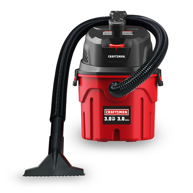 Craftsman Wet and Dry 3-Gal. 3 HP Black/Red Plastic Corded Vacuum