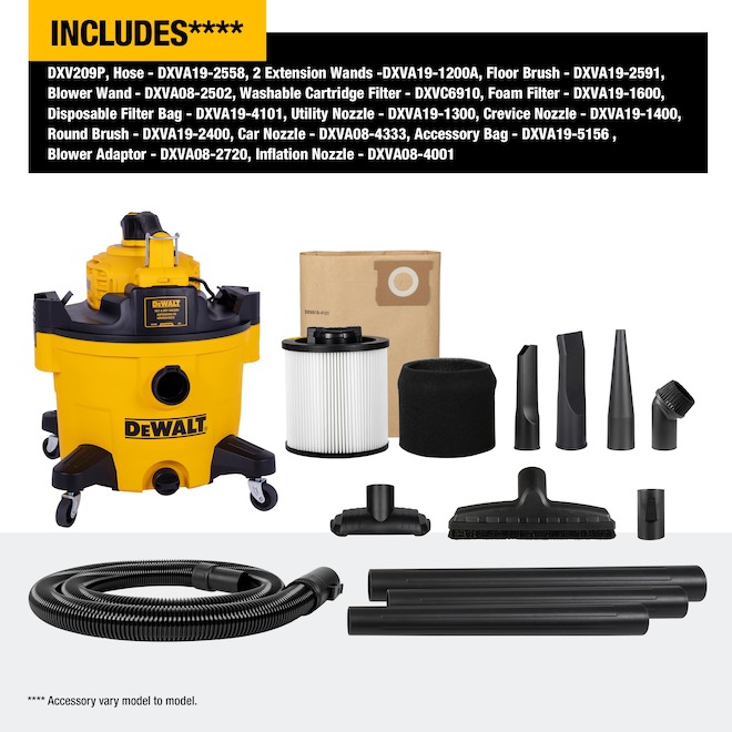 DEWALT 9-Gal Wet and Dry Vacuum with Accessories - 5-hp
