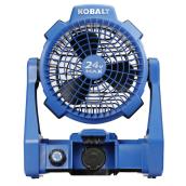 Kobalt 24-V Max Cordless Jobsite Fan - 600-CFM - Blue - Bare Tool without Battery