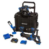 Combo de 5 outils 24 V Kobalt XTR avec coffre de rangement rigide, batterie et chargeur inclus
