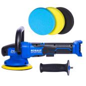 Kobalt 24-V Max Brushless Motor 6-in Polisher - 3 Pads Included - Black and Blue - Bare Tool without Battery