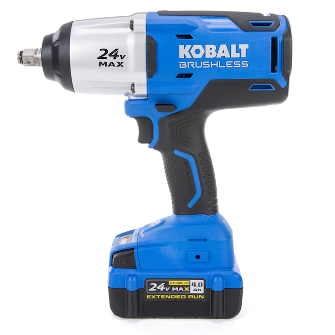 Kobalt 24-V Max 1/2-in Impact Wrench Kit with 4-Ah Battery, Charger and Carrying Bag