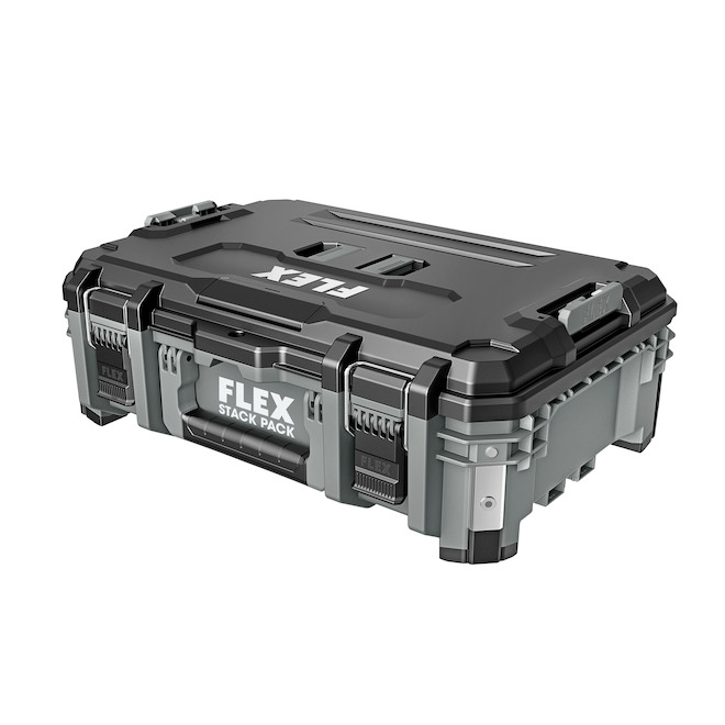 Flex Stack Pack 22-in Grey/Black Polypropylene and Metal Suitcase Tool Box