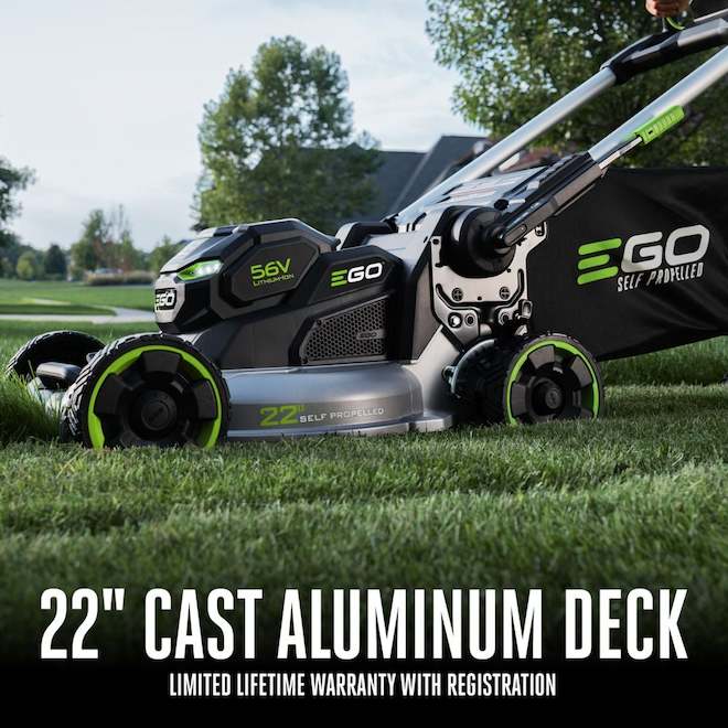 EGO POWER+ 22-in 10 Ah 56 V Brushless Self-Propelled Cordless Lawn Mower - Battery and Charger Included