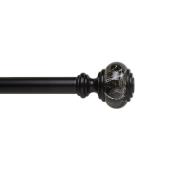 Allen + Roth Marbello 72-in to 144-in Steel Curtain Rod - Matte Black