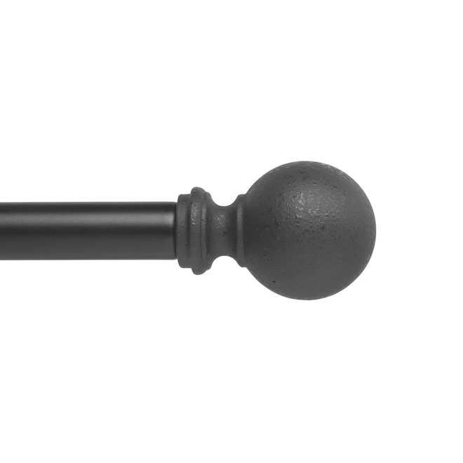 Allen + Roth 72-in to 144-in Cast Iron Curtain Rod - Matte Black 1019072-038-L50