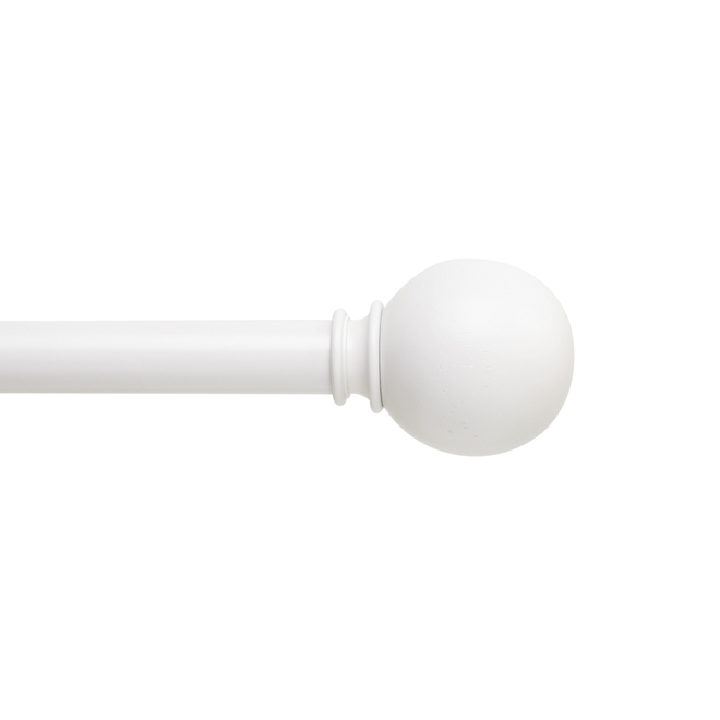 Allen + roth 72-in to 144-in White Wood Curtain Rod