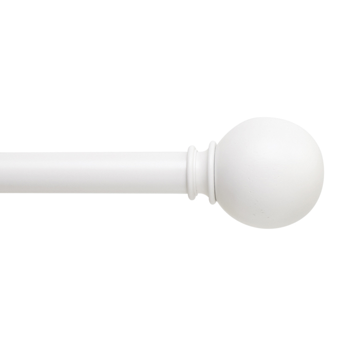 allen + roth 1-Pack - 36-in to 72-in - Steel - White Curtain Rod