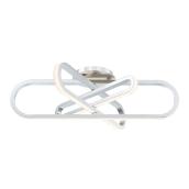 Designer Home Flush Mount Light with Elliptic Rings - LED - 25-in x 6-in - Metal/Acrylic - Chrome