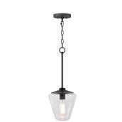 Eurofase Mini Rustic Style Pendant - 8.5-in x 14-in - Metal/Glass - Black