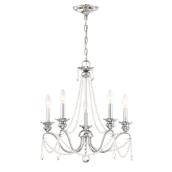 Eurofase 5-Light Chandelier - 20-in - Metal/Glass - Chrome