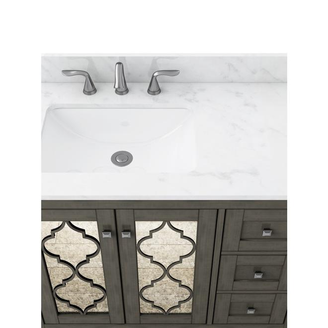 Allen + Roth Everdene Undermount Single sink Bathroom Vanity Engineered stone Top Grey 36-in