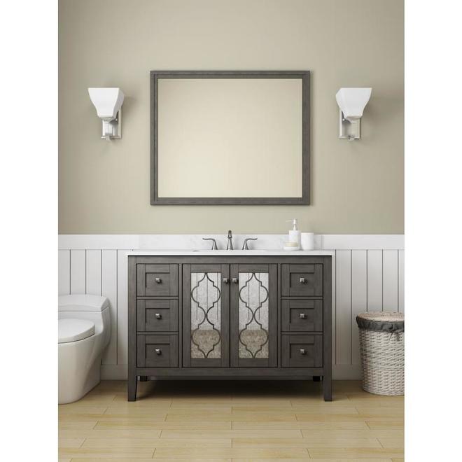 allen + roth Everdene 48-in Undermount Sink Bathroom Vanity Engineered Stone Top Grey and White