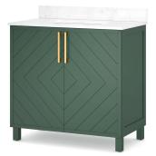 Landon & Co. Ashley 36-in Vanity Modern Style with 2 Doors - Forest Green