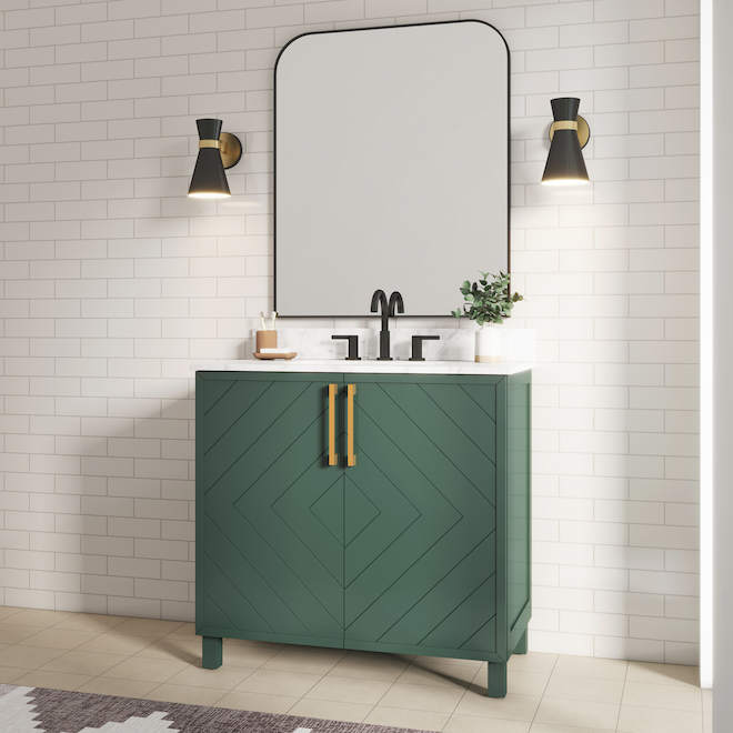 Landon & Co. Ashley 36-in Vanity Modern Style with 2 Doors - Forest Green