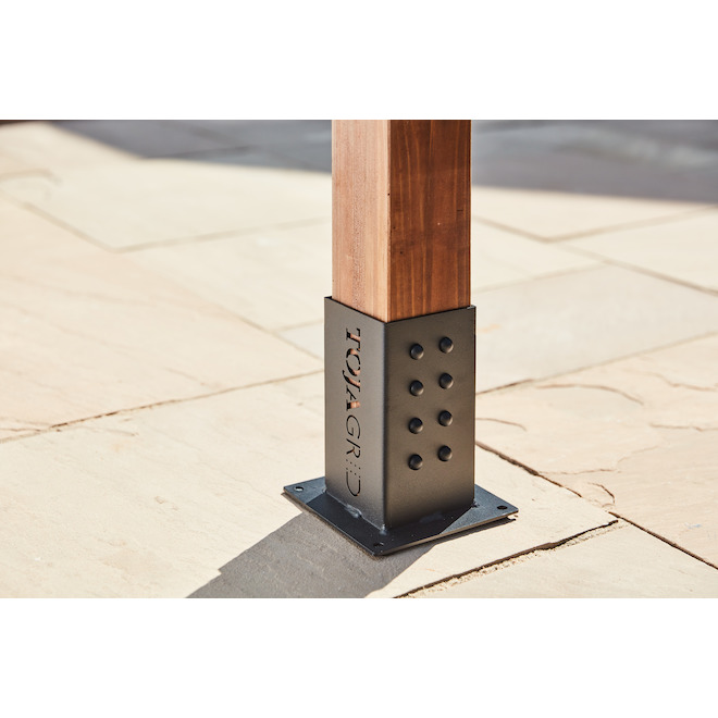 Toja Grid Solo Pergola Steel Post Bases for 4 x 4 Wood Post - 4-Pack