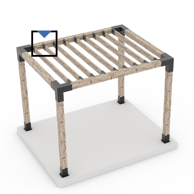 Supports supérieurs de pergola Knect par Toja Grid pour poteau en bois de 2 x 6, paquet de 8