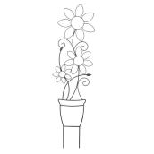 Garden Accents Black Metal Flower Pot Motif Trellis - 20.7-in x 72-in