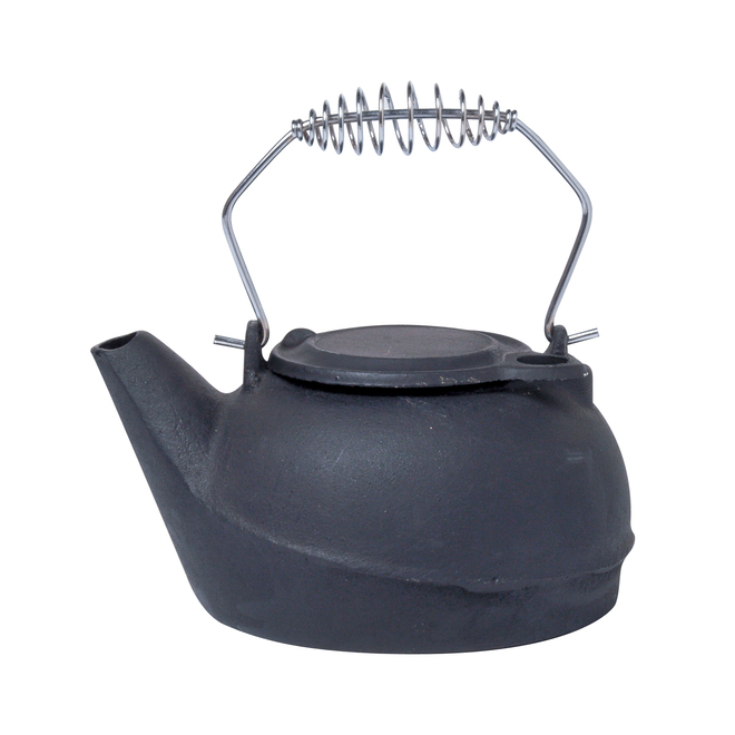 Fireplace Kettle Humidifier - 10-in - Cast Iron - Black Matte