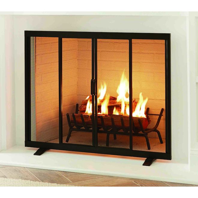 Pare-étincelles d'incendie, Écran de cheminée en métal à 3 panneaux de  Style classique, couverture de protection contre les étincelles en maille  métallique noire, accessoires de cheminée 31.5 X 48 H : 
