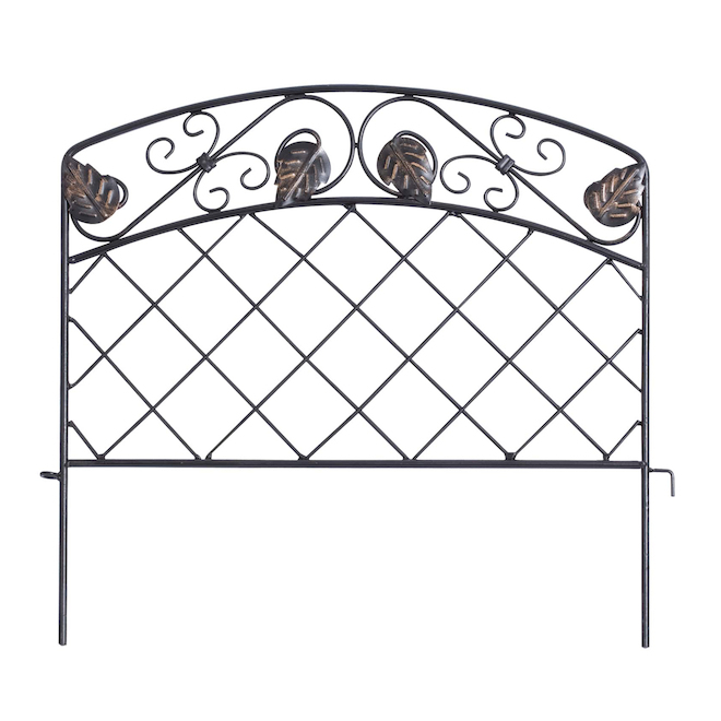 VALU+ Decorative Border Fence in Black Steel - 16 x 18-in