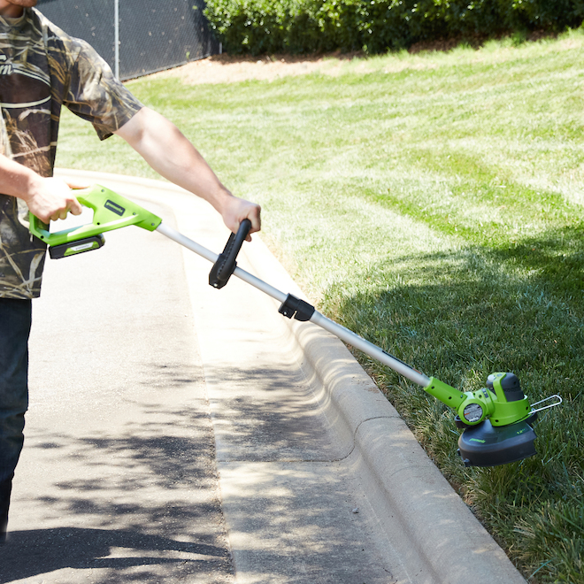 Cordless String Trimmer - Plastic - 12'' - 24 V - Green/Black