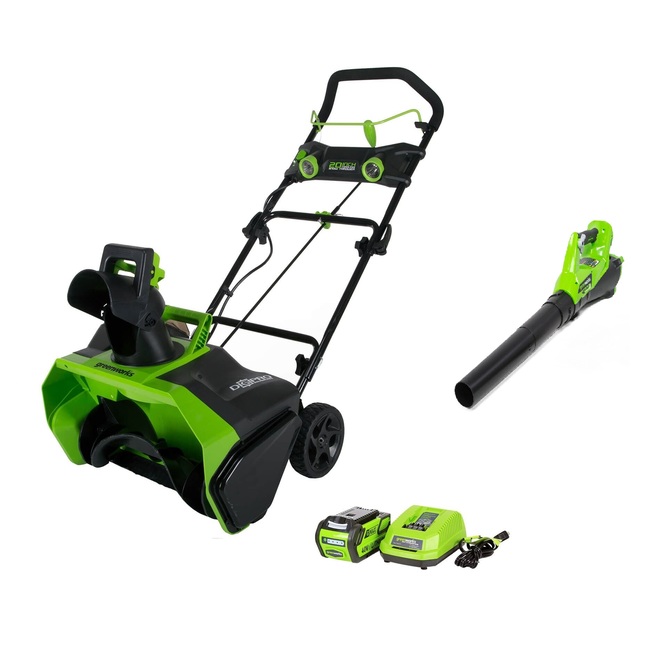 Greenworks Cordless Snow Thrower and Axial Blower Combo Kit - 40 V - 20-in