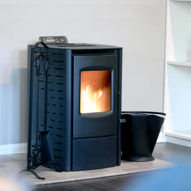 Cleveland Iron Works Mini Pellet Stove with Wifi Technology - Covers 800-1200-sq.ft.