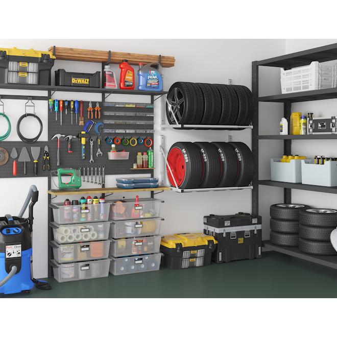 Folding Steel Wall Rack for Tires - 22.5 x 48-in