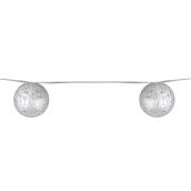 Battery-Operated LED Light String - 10 Lights - 13-ft - Warm White/Silver Mercury