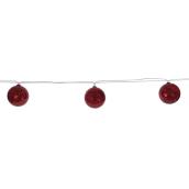 Battery-Operated LED Light String - 10 Lights - 13-ft - Warm White/Red Mercury