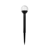 Fusion Mini Solar Crackle Ball Stakes - Plastic LED 2-in x 10-in Black  - 3 Pack