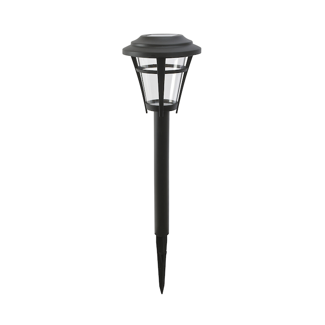 Fusion Solar Pathway Lights - Plastic 11-in x 37-in Black - Pack of 6