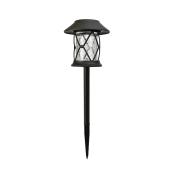 Fusion Dual LED Solar Lights - Plastic 6-in x 15-in Black - Set of 4
