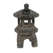 Statue solaire style pagode Fushion en résine, 17,52 po, bronze