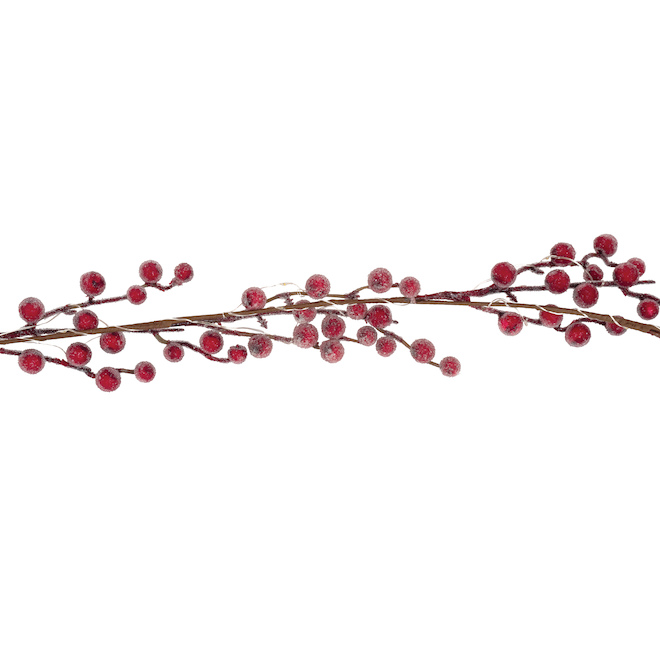Fusion Indoor/Outdoor Pre-Lit Berry Garland with Warm White LED Lights