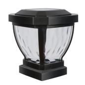 Moonrays 2-Pack - Black - Solar LED Post Light with Beveled Glass