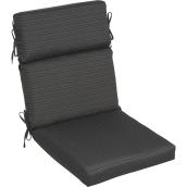 Allen + Roth High-Back Patio Seat Cushion - Premium Olefin - 44-in x 21-in x 4.5-in - Anthracite