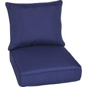 Coussin de chaise Allen + Roth à assise profonde en oléfine de haute qualité, 46 po x 25 po x 6 po, bleu