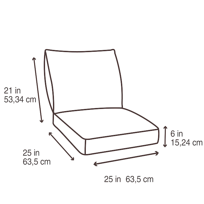 Allen + Roth Chair Cushion - Deep Seat - Premium Olefin - 46-in x 25-in x 6-in - Navy
