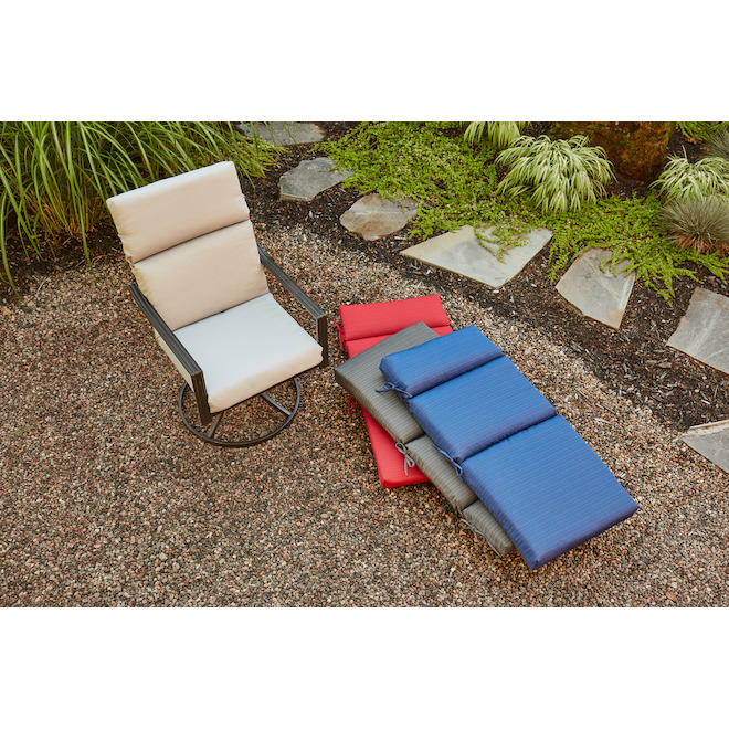 Allen + Roth Patio Seat Cushion - High-Back - Premium Olefin - 44-in x 21-in x 4.5-in - Navy