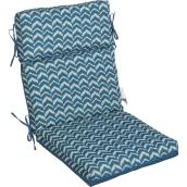 Coussin de chaise « Ikat Stripe », 44" x 21" x 4", bleu