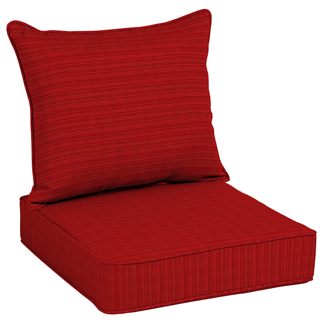 allen + roth Patio Seat Cushion - Premium Olefin - 46-in x 25-in x 6-in - Red