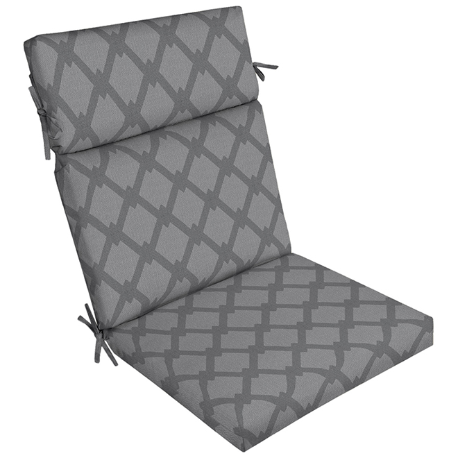Allen Roth High Back Chair Cushion Polyester 21 In X 44 Grey Xk0g713b L9c8 Rona - Allen And Roth Blue Damask Patio Cushions
